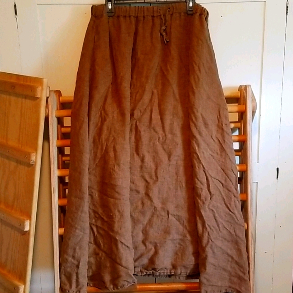 Knock Linen Long Natural Flax Skirt Handmade Etsy